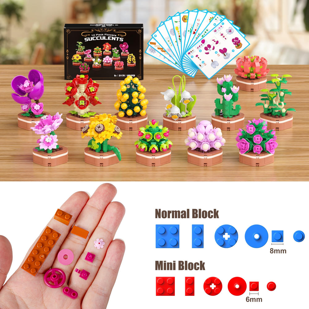 Anvure Colorful Buildable Plants inspire creativity for kids and adults.