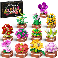 Anvure Flowers Bouquet Building Set with 1001 pieces for colorful desk decorations.