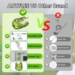 Anyflee Toilet Golf Set foldable green for portable play anywhere