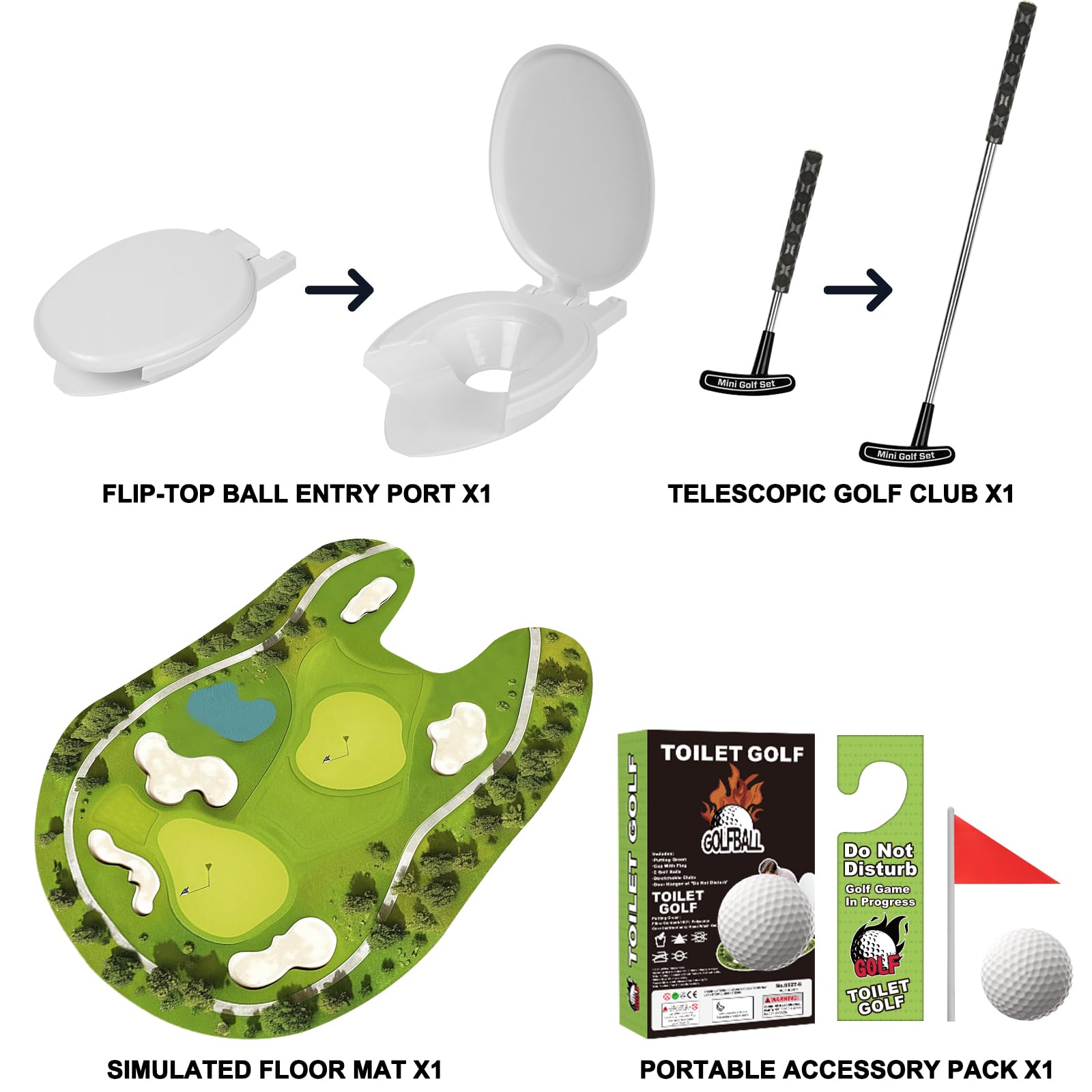 Anyflee Toilet Golf Set golf balls ready for playful putting challenges