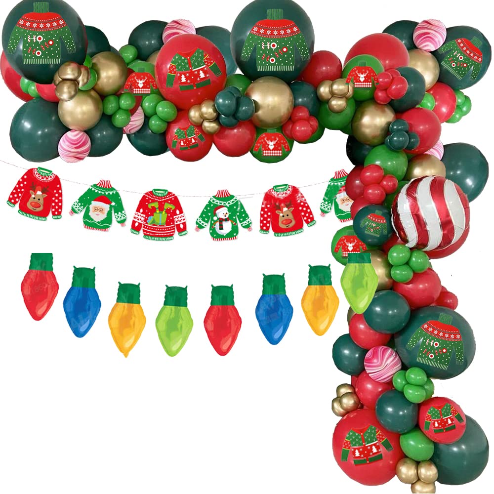 ANYMONYPF Christmas Ugly Sweater banner enhances entrance decor with playful holiday charm.