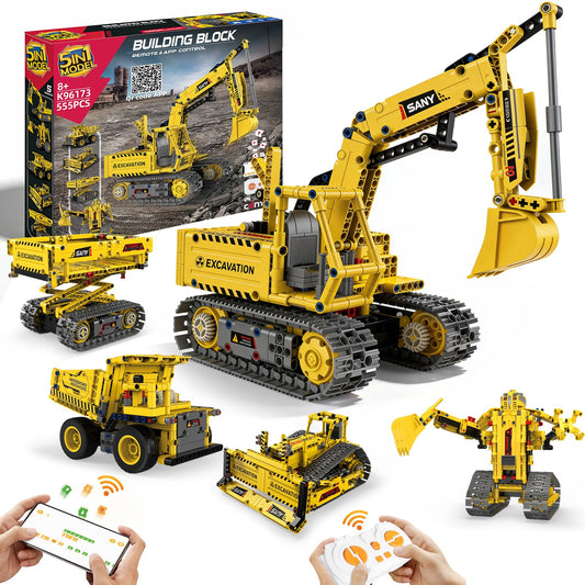 AnySun 5-in-1 STEM Robotics Kit excavator model for hands-on engineering exploration