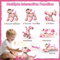 anysun pink robot dog using 2.4GHz wireless for smooth play