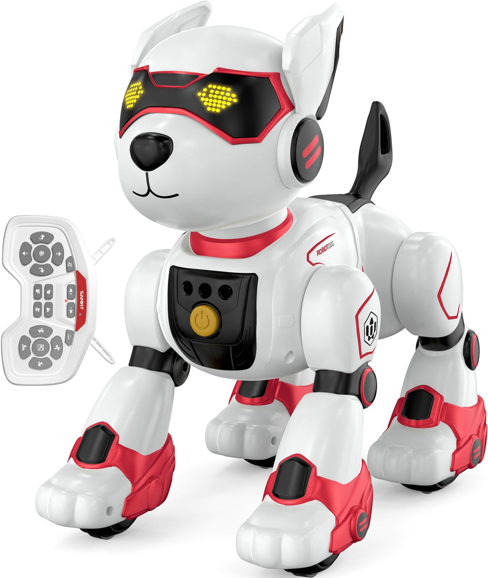 AnySun Robot Dog with LED eyes enhances imaginative play.