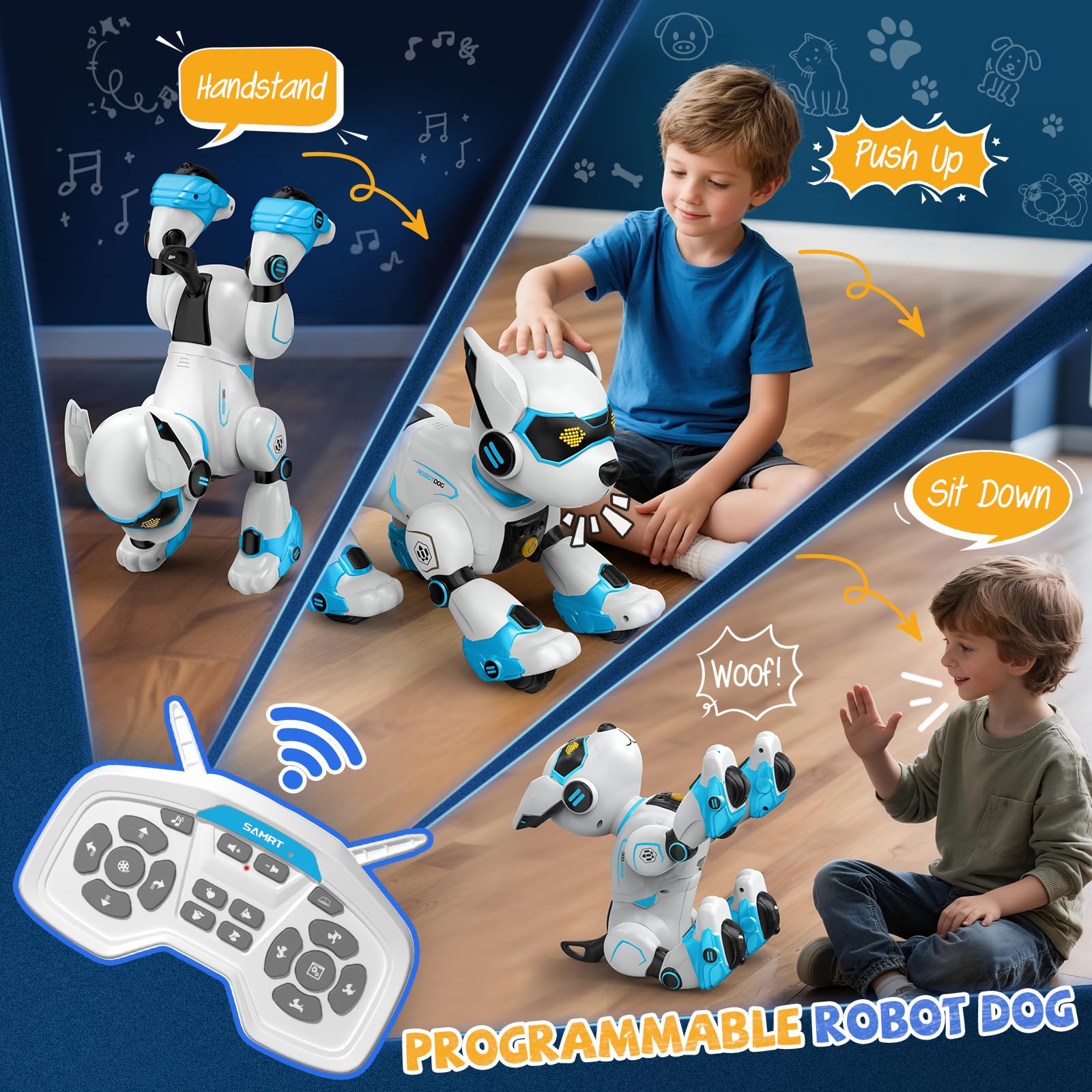 anysun robot dog singing dancing performance emphasizes music and movement fun.