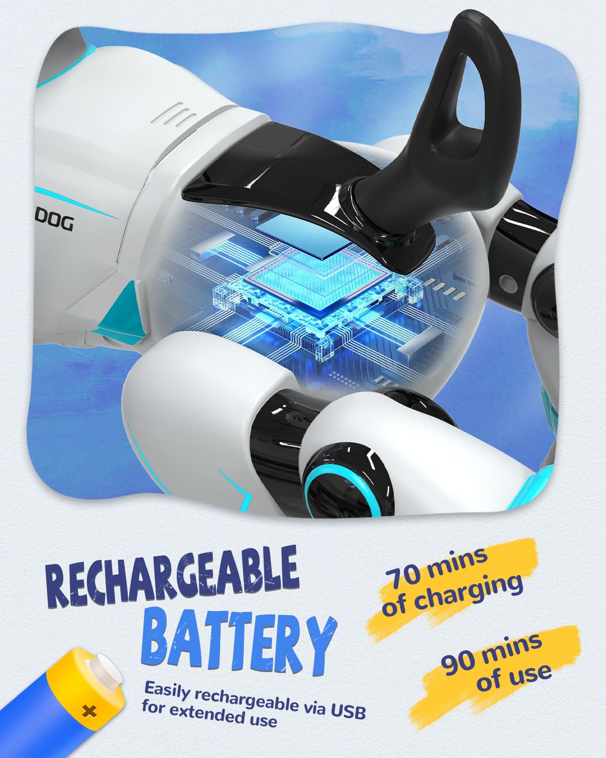 AnySun Robot Dog toy mimicking animal sounds to spark curiosity.