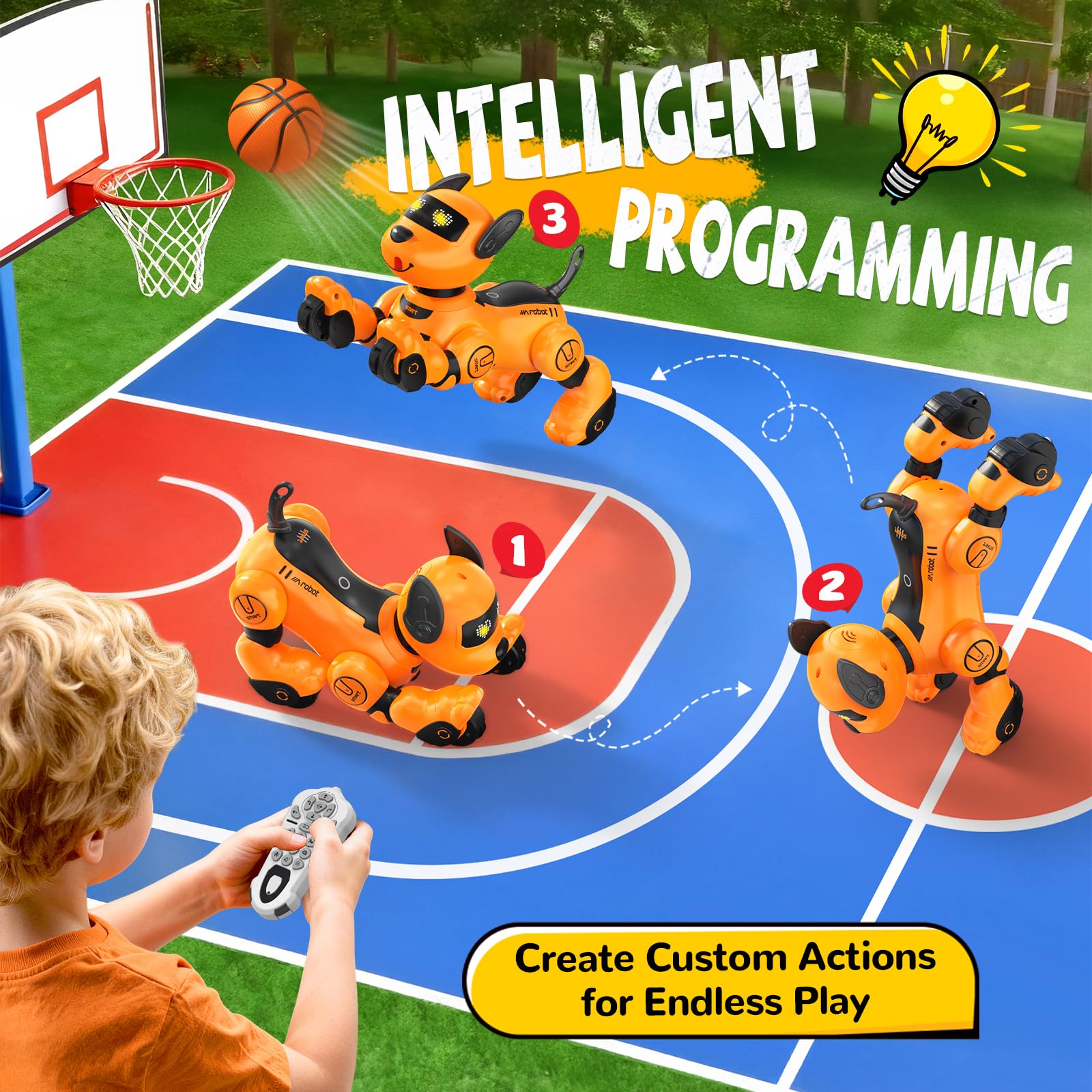 anysun robot dog toy dancing and singing during interactive sessions