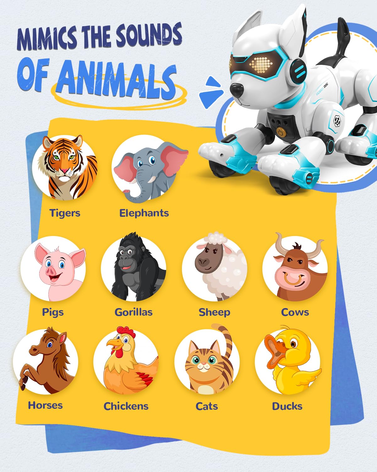 AnySun Robot Dog toy programmable for custom routines and plays.