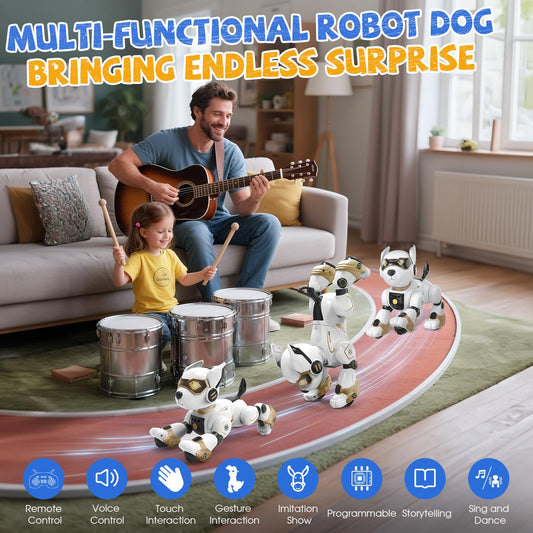 AnySun robot dog with voice touch interaction offers responsive fun.