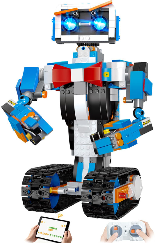 AnySun STEM Robot Kit in assembly stage, developing fine motor skills.