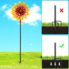 AnyTalk Sunflower Wind Spinner stable base ensures wind resistance in open gardens.