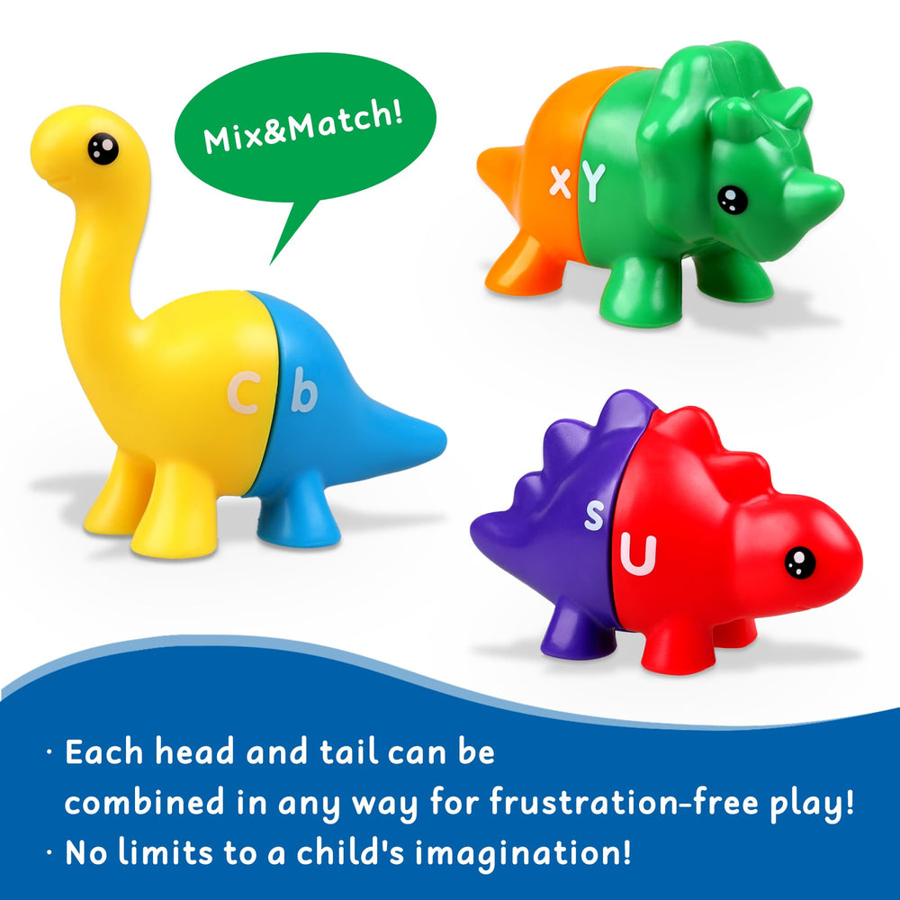 Anzimo Dinosaur grip-friendly pieces promote fine motor skills and hand-eye coordination.