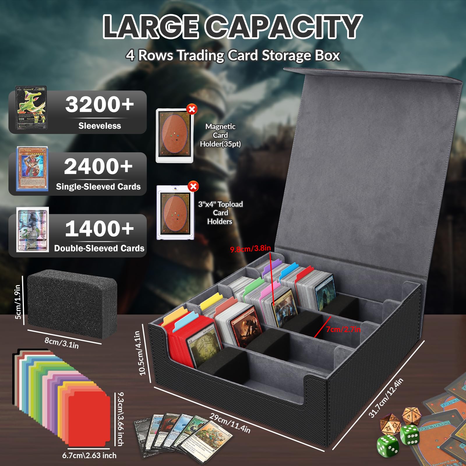 AOBOPLE PU leather card box offers premium feel and scratch protection