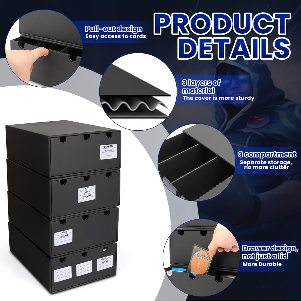 AOBOPLE trading card box dividers with 60 color-coded dividers for sorting.