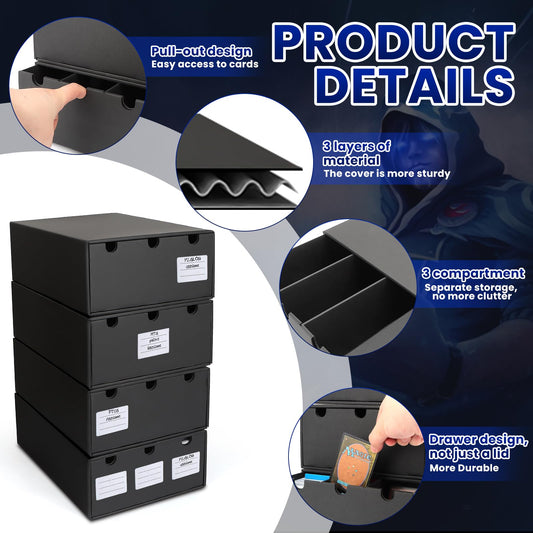 AOBOPLE trading card box dividers with 60 color-coded dividers for sorting.