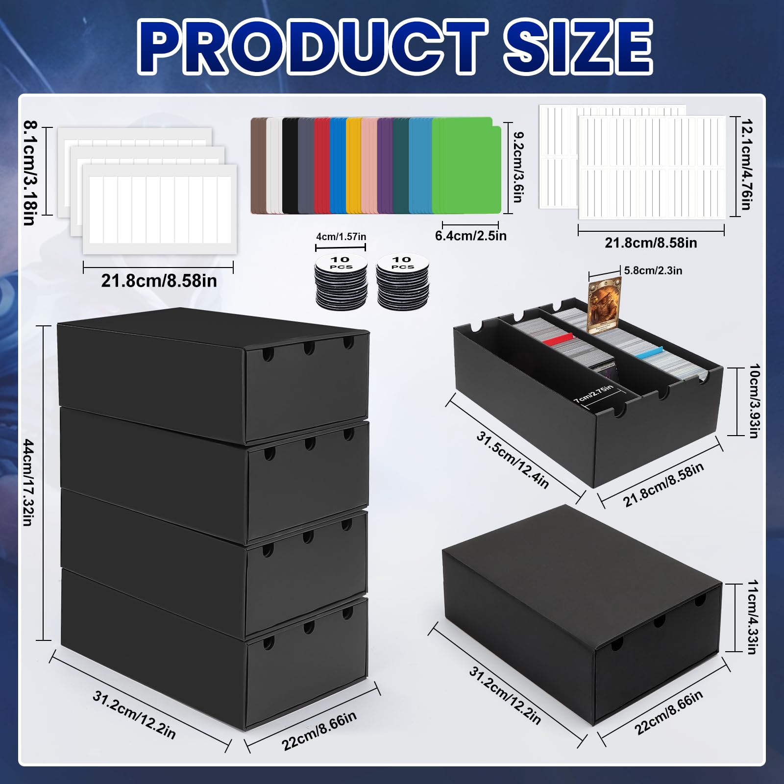 AOBOPLE trading card box dust protection highlighting dust-resistant storage.