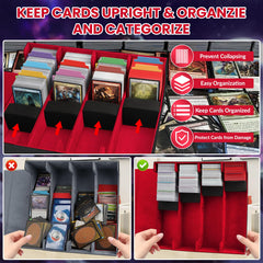 AOBOPLE trading card storage box foam-stoppers keep cards upright safely.
