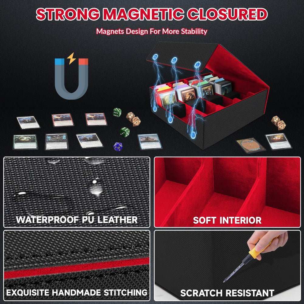 AOBOPLE trading card storage box interior-organization with 24 dividers for quick sorting.