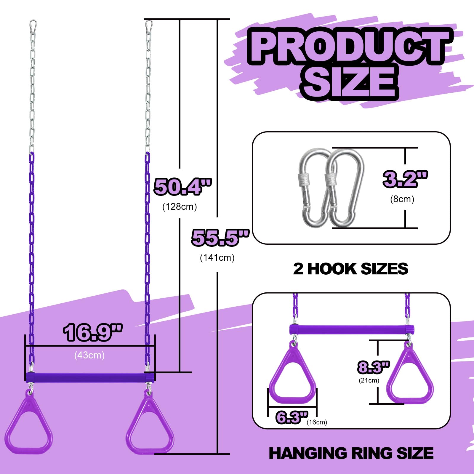 AOBOTE 16.5-inch trapeze bar for robust backyard swinging