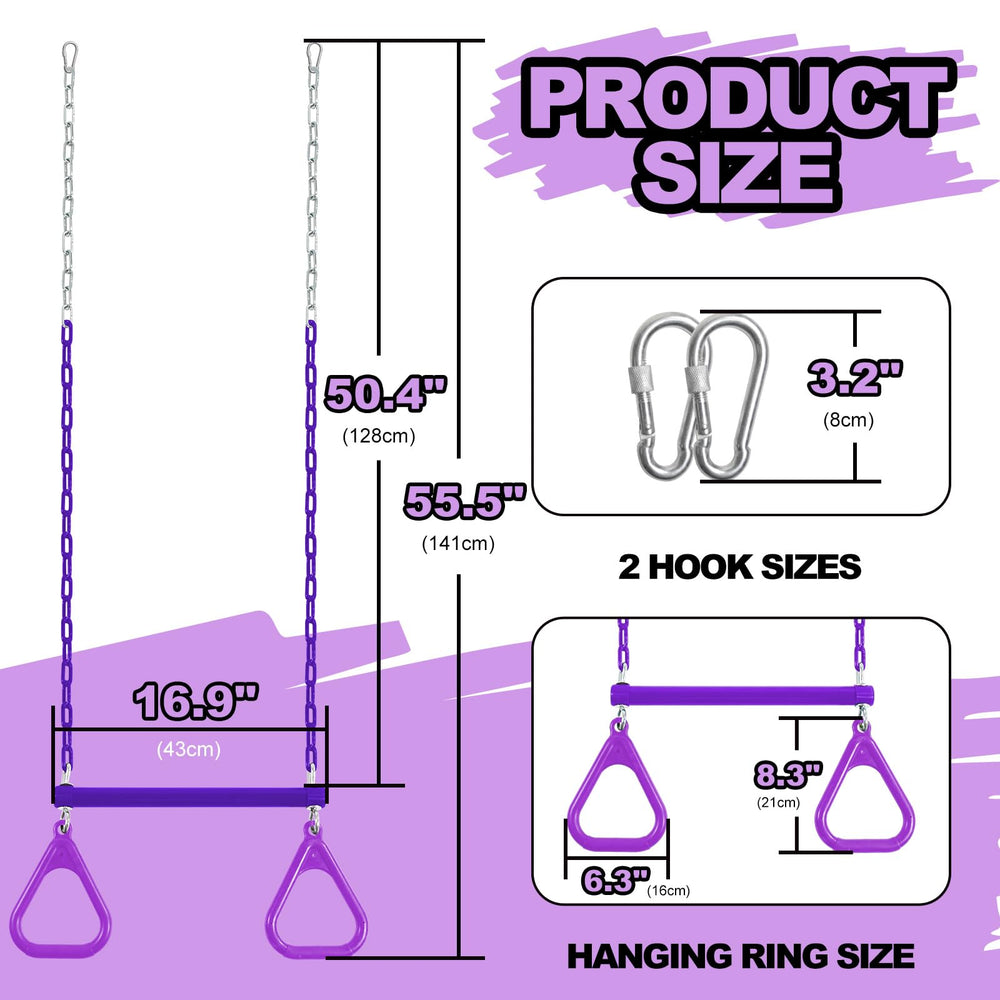 AOBOTE 16.5-inch trapeze bar for robust backyard swinging