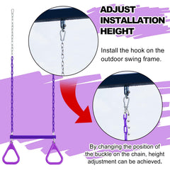 AOBOTE trapeze bar with 47-inch chain for simple outdoor installation
