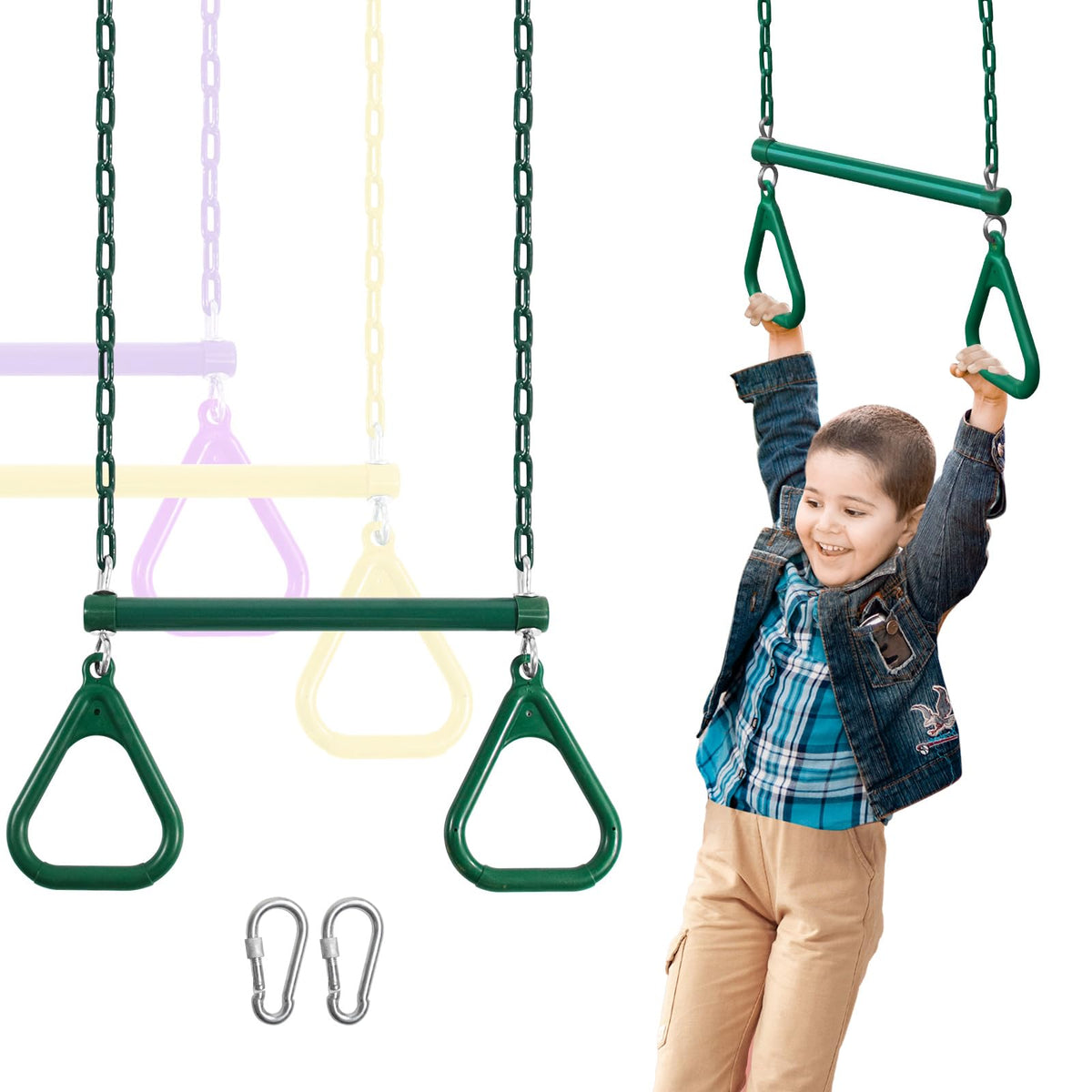 AOBOTE Duty Ring Trapeze Bar for backyard play and active fun.