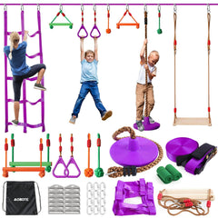 AOBOTE Ninja Warrior Slackline 52ft for backyard balance training.