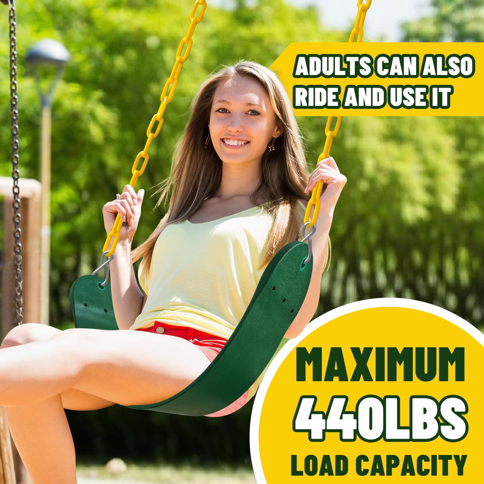 AOBOTE Swings Set 2-Pack seat measures 24 by 5.7 inches