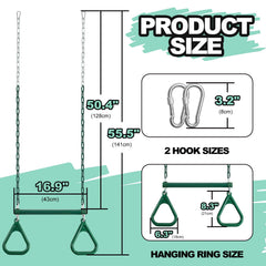 AOBOTE trapeze bar with 47-inch chains enables easy hanging.