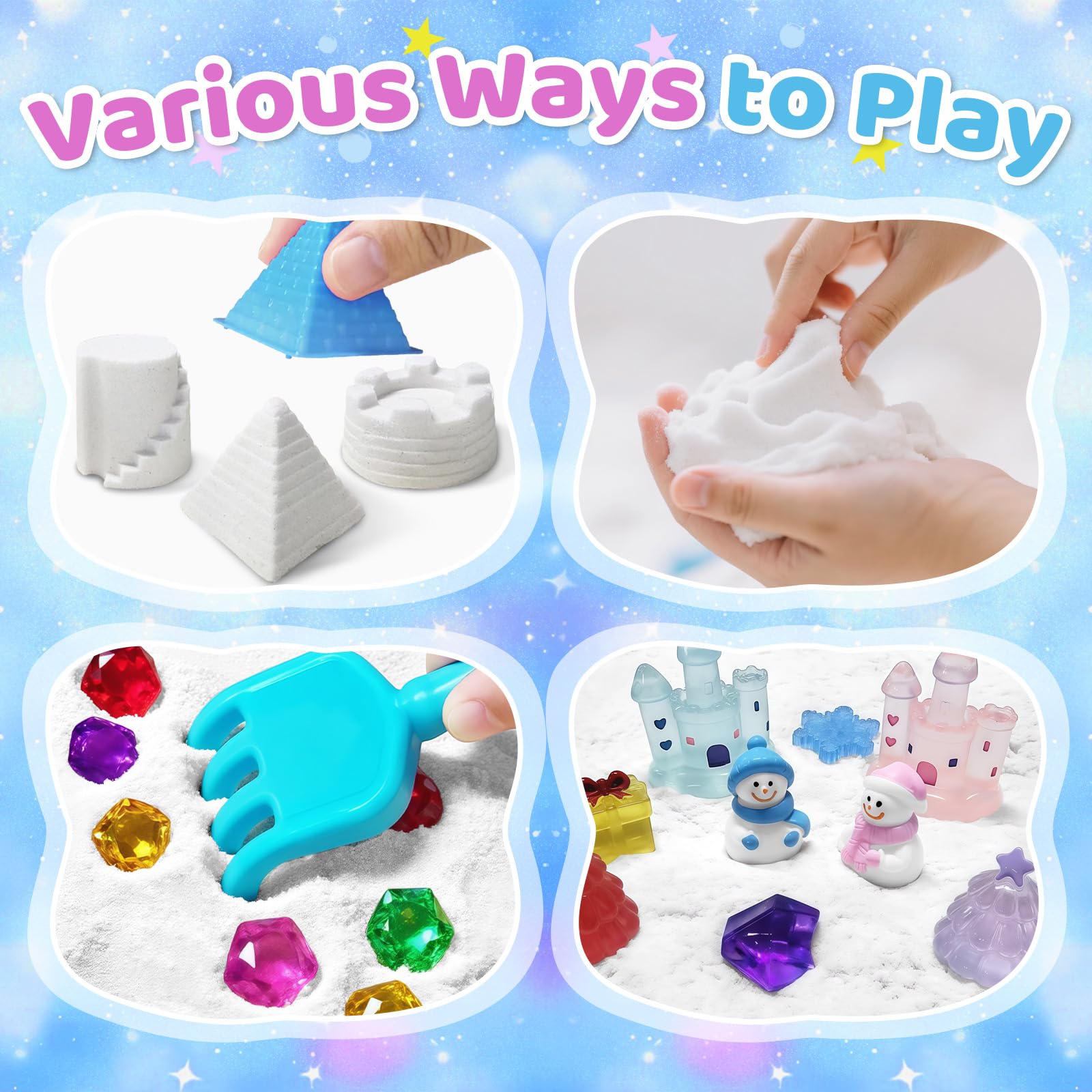 Aocii Colorful Gems and Snowflakes invite bury and dig exploration