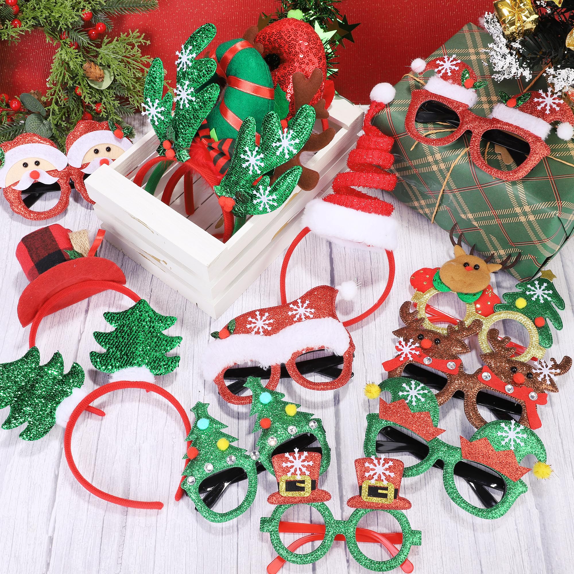 Aodaer red-top-hat glasses for bold holiday flair in group photos