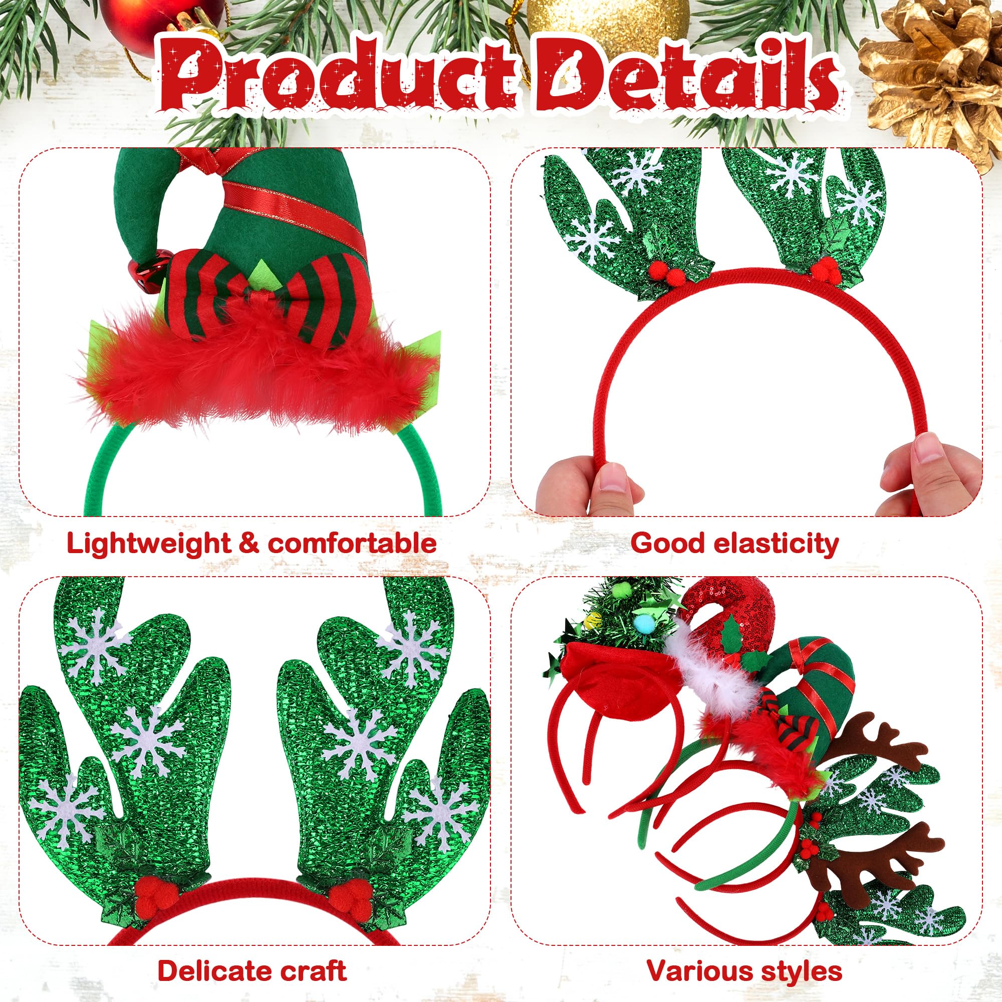 Aodaer reindeer Christmas glasses frame for festive selfies and cheerful gatherings