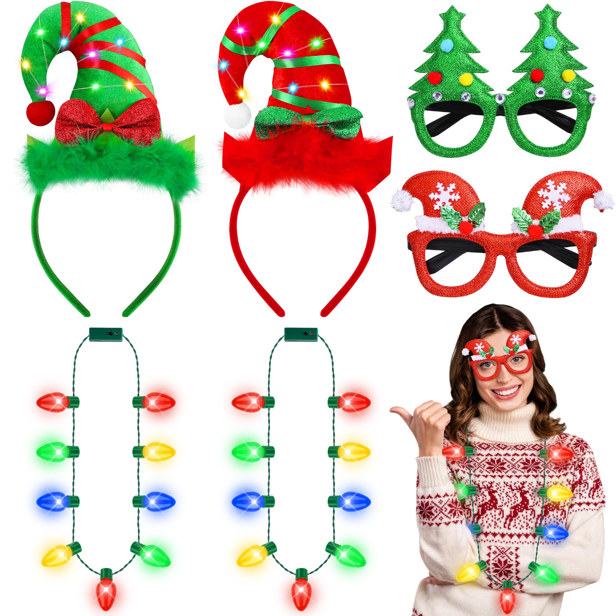 Aodaer Christmas LED headband glows brightly for parties