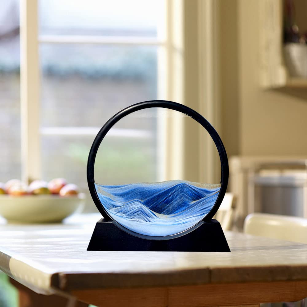 Aoderun colorful sand flow circle blue enhances desk focus