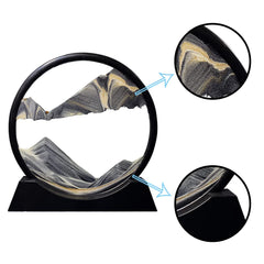 Aoderun moving sand art round glass shows 3D quicksand patterns for focus