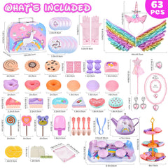 Aojieni tea party set unicorn wings and headband add magical dress-up moments.