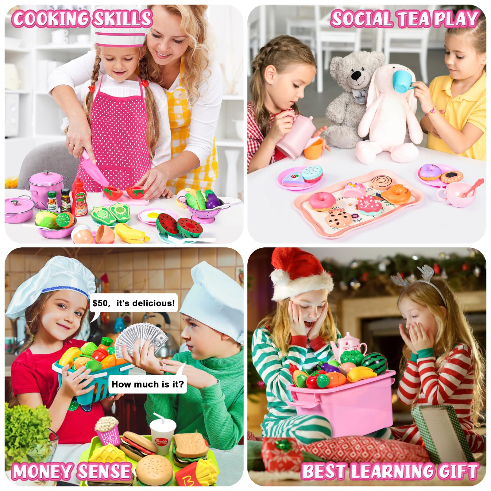 Aojieni apron and chef hat for authentic dress-up and role-play experiences.