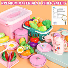 Realistic play with cuttable vegetables and detachable burgers for hands-on fun.