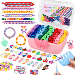 Aojieni bracelet making kit contents with loom bands and accessories