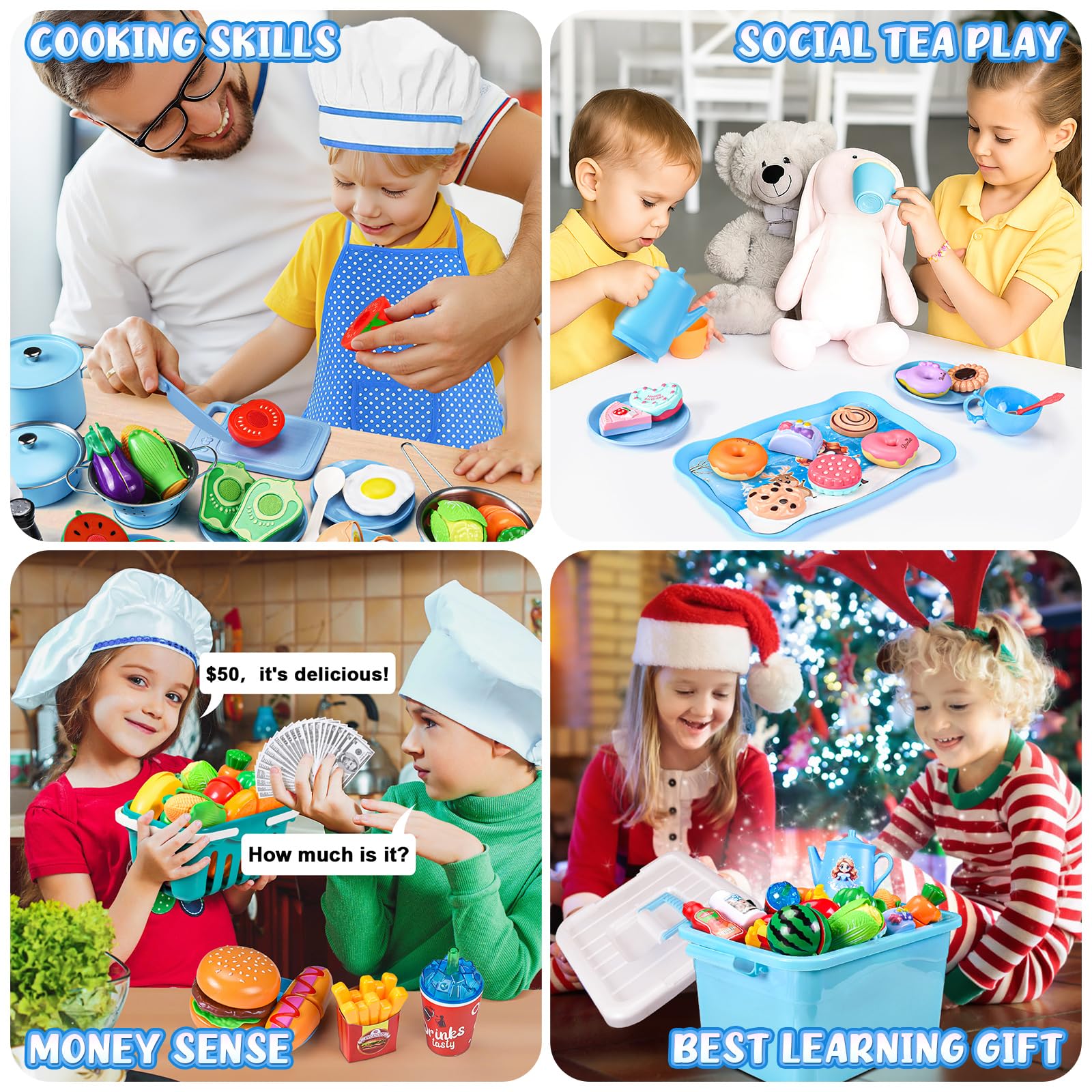 Aojieni kid-friendly utensils and cookware set for creative role-play