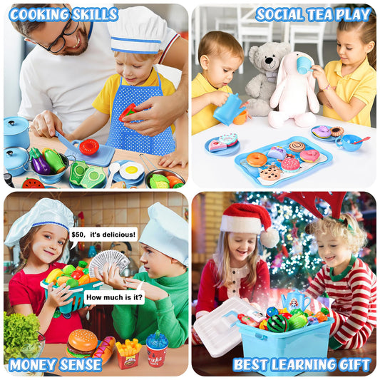 Aojieni kid-friendly utensils and cookware set for creative role-play