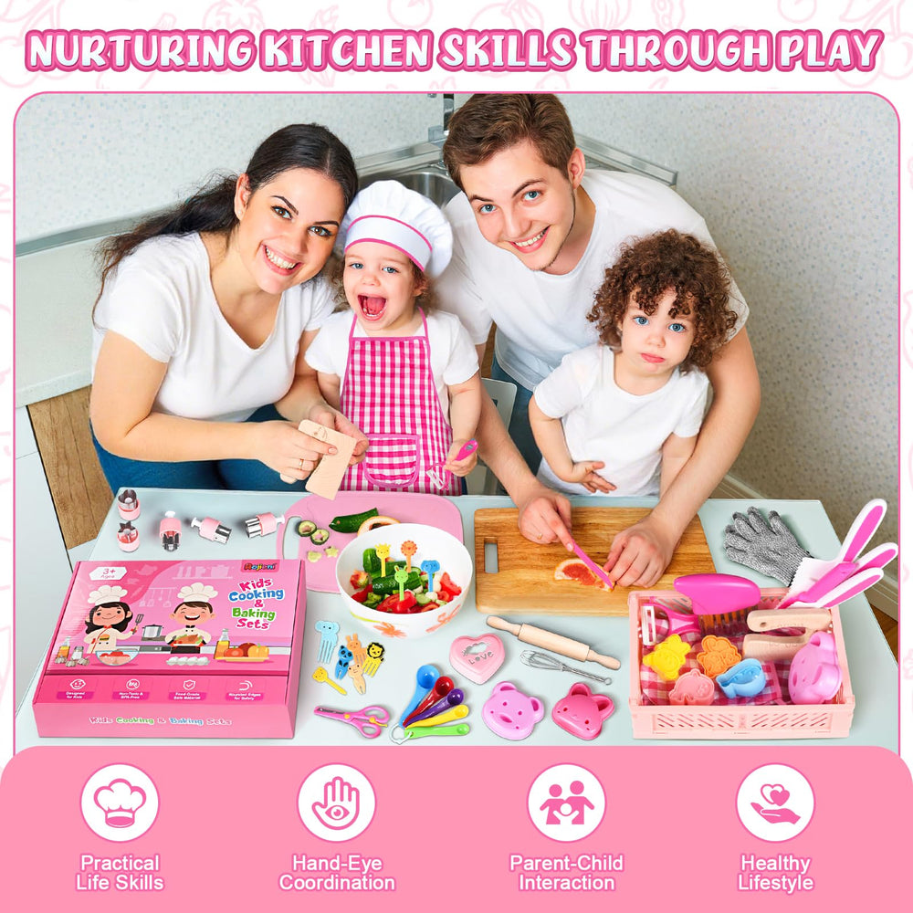 Aojieni Kids Knife Set safe knives with ergonomic handles for confident cutting.