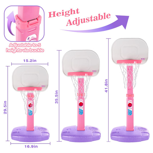 AOKESI adjustable height hoop ready as kids grow.