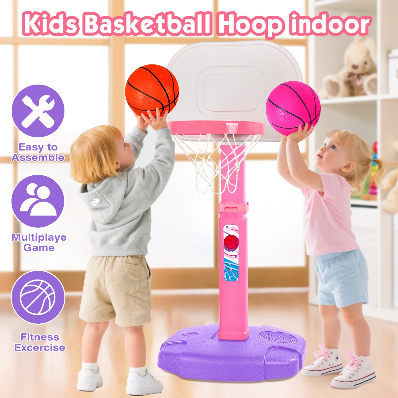 AOKESI indoor outdoor pink hoop anchors family fun.