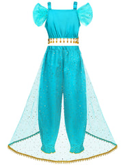 Aolliya Princess Costume sequin details on top for shimmering stage presence.