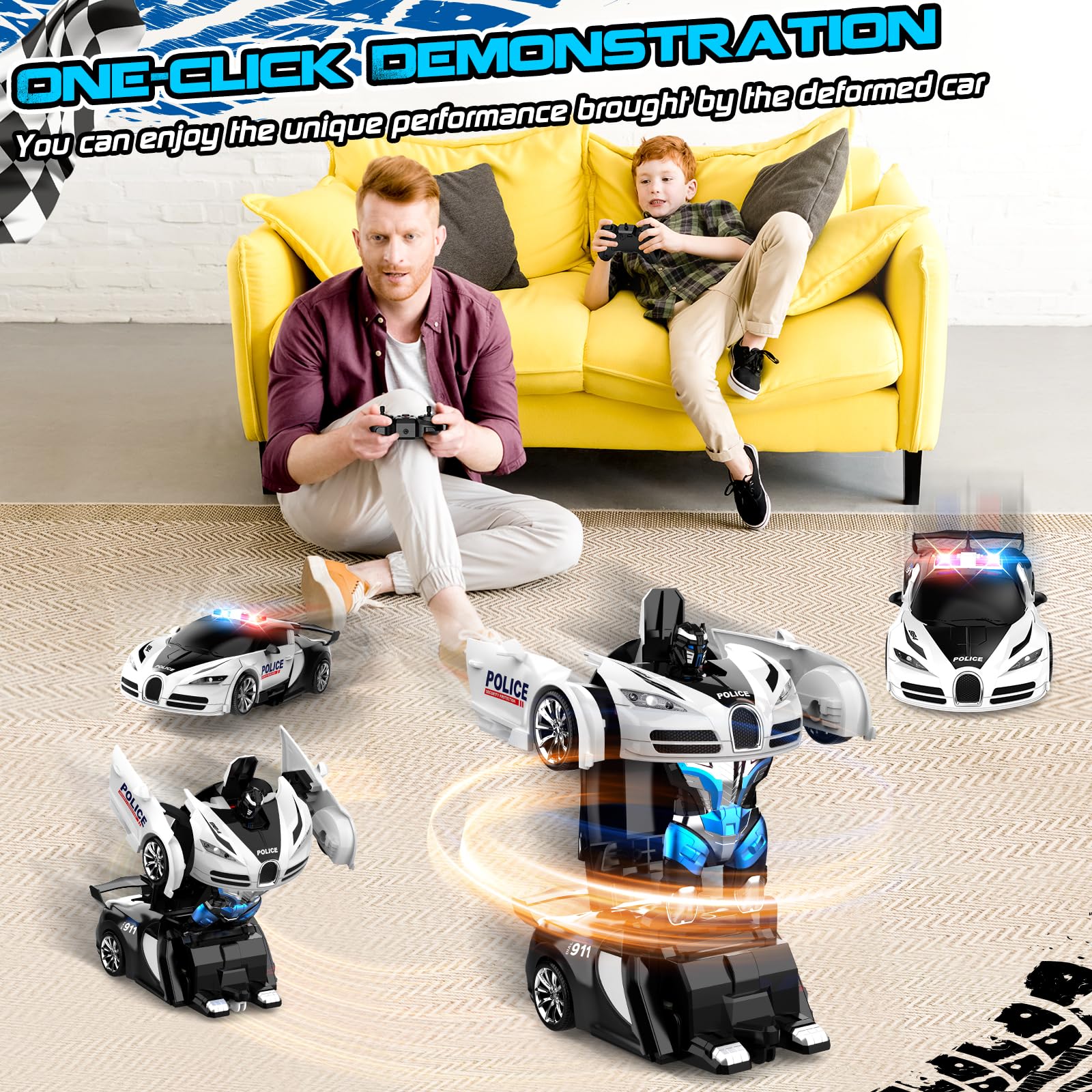 AONEPTR rc robot performing 360 degree rotation for dynamic moves.