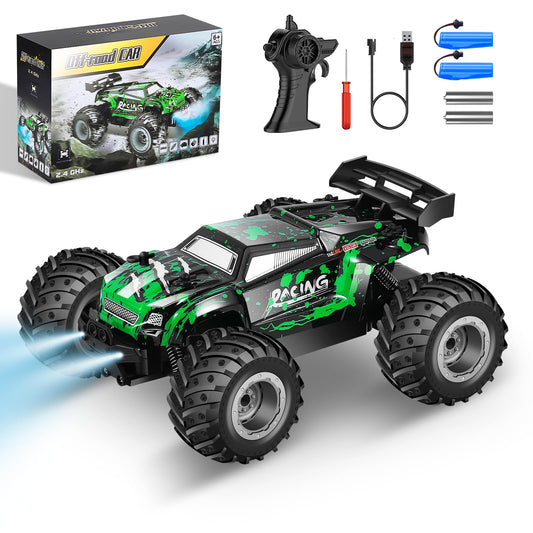 AONEPTR remote control car front view showing rugged off-road styling for action-packed play.