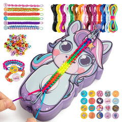 AONTESS unicorn-weaving-box enables colorful bracelet crafting for imaginative play.