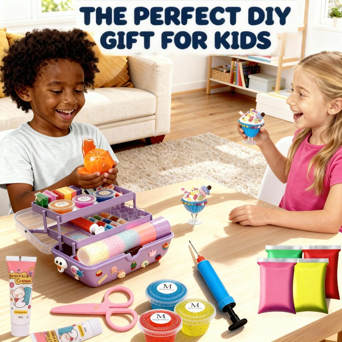 AooeDomi Nano Tape Bubble Kit clay and sequins add sparkle to projects.
