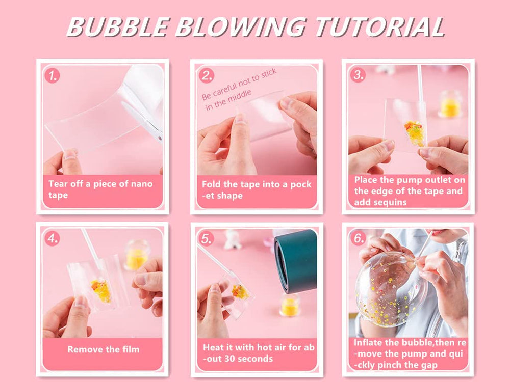 AooeDomi balloon inflator and straws included for quick bubble toy setup